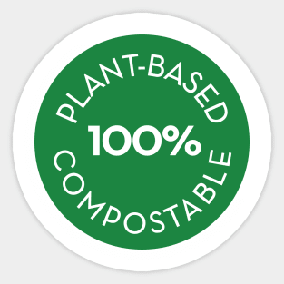 plantbased  100% compostable - circle Sticker